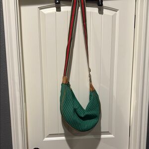 Shiraleah Green and Brown Crossbody Bag with Knit Design
